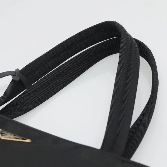 PRADA Hand Bag Nylon Black Gold Auth 141813 - Picture 9 of 16